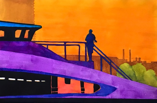East River Ferry (sold);
watercolor on Arches CP 140, 15 x 22" East River Ferry (sold);
watercolor on Arches CP 140, 15 x 22"